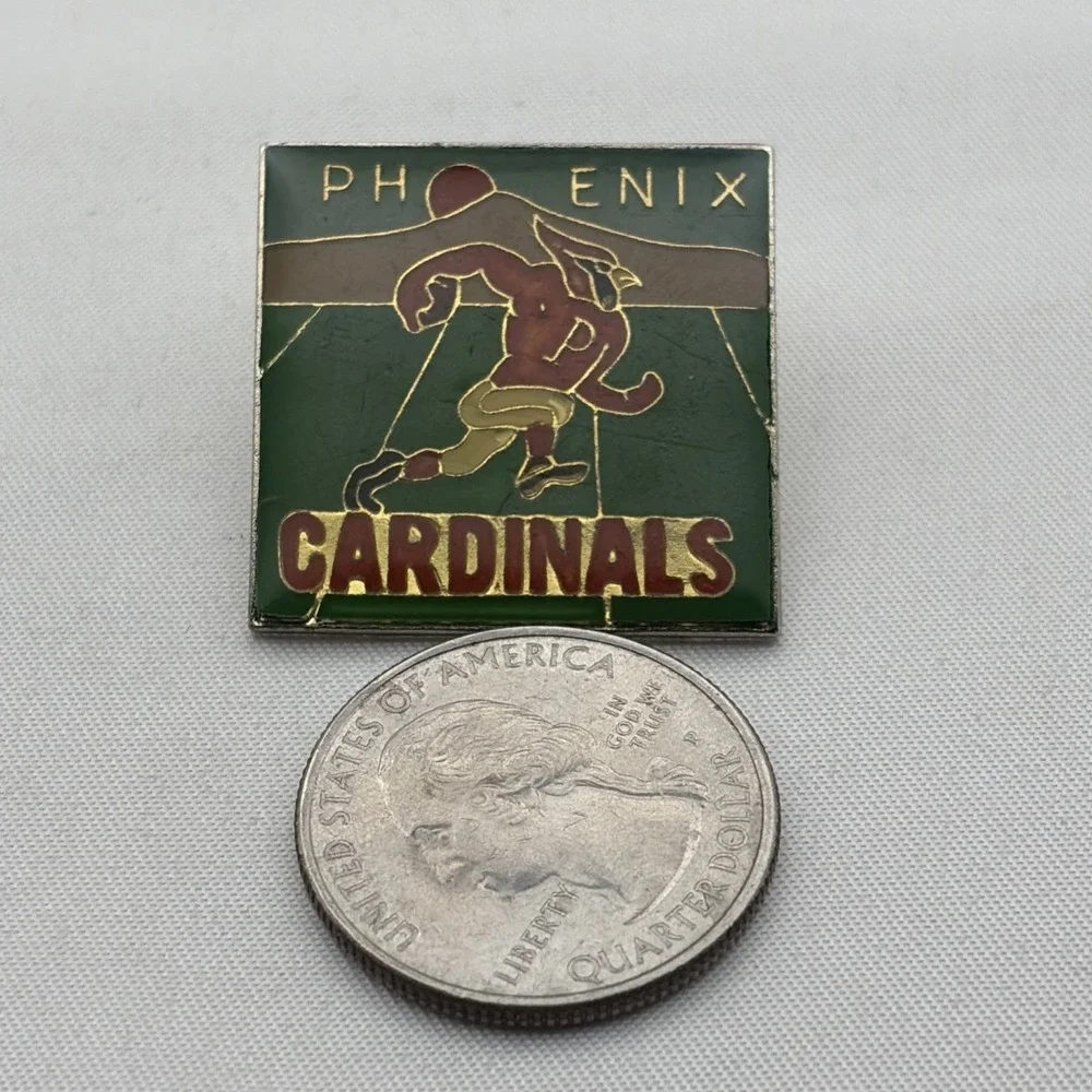 NFL Phoenix Cardinals Mascot Running On Field Football Hat Pin